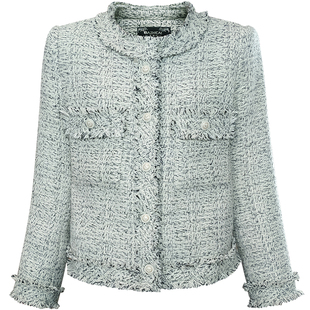 贵气不钻绒90白鹅绒内胆羽绒服秋冬灰色设计感小香风厚外套6186