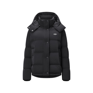 umbro茵宝运动羽绒服鸭绒冬季三防石墨烯内里可卸连帽保暖短外套