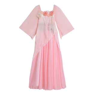 儿童古典舞蹈服花朵渐变飘逸大裙摆独舞剧目演出服纱衣艺考表演服