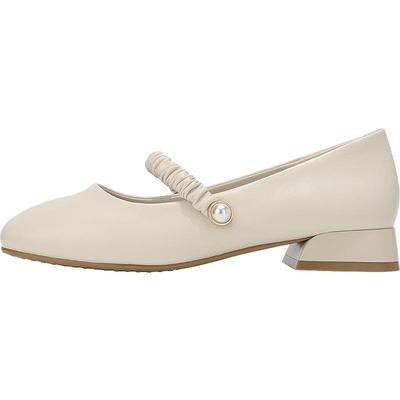 粗跟一字带达芙妮平底单鞋玛丽珍