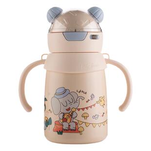 儿童保温杯带手柄学饮杯宝宝1 岁婴幼儿外出携带上学专用吸管水杯