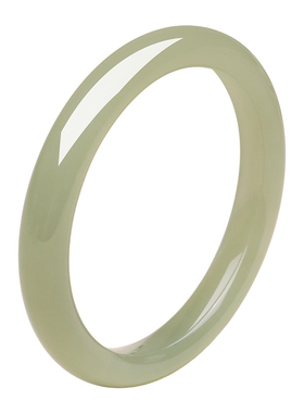 天然和田玉手镯茶晴色美人条玉镯