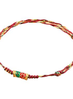 晶战锦鲤手工编织五彩绳