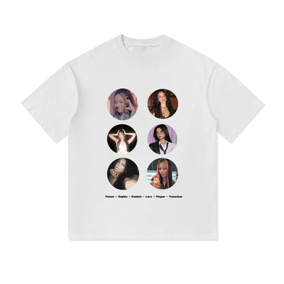 韩女团爱豆照片Katseye粉丝应援周边重磅纯棉T恤半袖杉情侣男女款