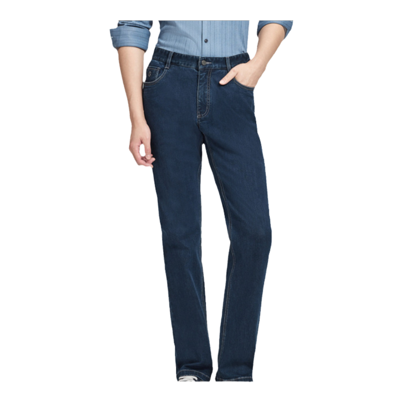 【弹力耐磨】金利来牛仔裤男2025秋冬新款直筒厚款蓝色休闲裤男士