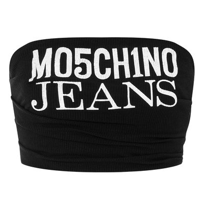 印花moschino短款上衣