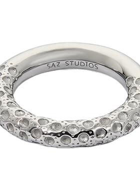 陨石纹理复古戒指新款圆环ins