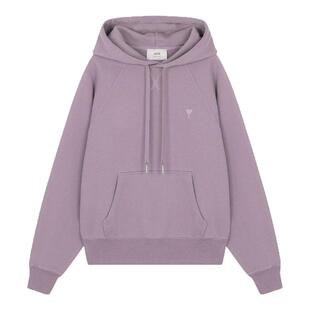 AMI PARIS 刺绣logo抽绳袋鼠兜套头男士连帽卫衣银泰百货 301604