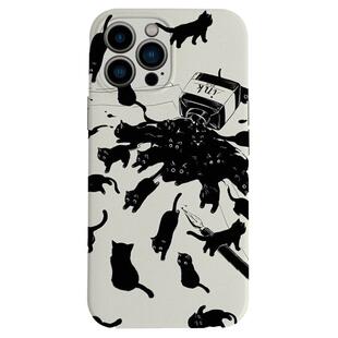 墨水黑猫液体动物个性手机壳苹果15适用IMD工艺iPhone14ProMax新款华为MATE60全包小米14防摔软红米K60原创