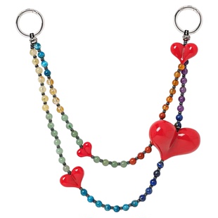 多巴胺笑脸包包挂件托特龙骧包配饰挂链条手机链爱心钥匙扣高级感