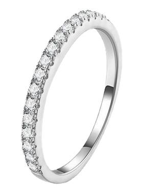 情侣戒指男女对戒莫桑闭口可调节活口七夕情人节礼物求婚925银