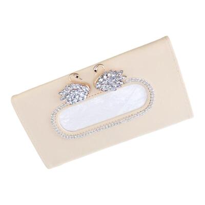 车载遮阳挡天鹅纸巾盒镶钻抽纸盒