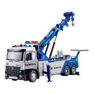 合金模型道路救援车大号吊车儿童玩具车运输车男孩工程车生日礼物