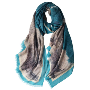 【宋徽宗-瑞鹤图】高雅中国风100%羊毛围巾 秋冬保暖薄款长披肩女