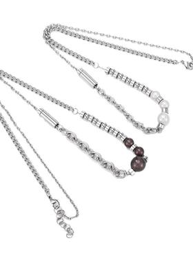 嘻哈风可调节钛钢情侣两条装项链