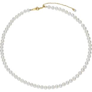 京润珍珠 念柔925银淡水珍珠项链4-5mm精致小米珠锁骨链礼物女A*P