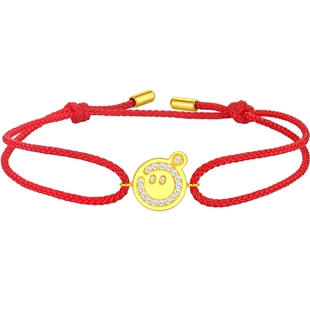 潮宏基蛋仔派对s925银手链银饰手绳手饰红绳礼物正版联名送女友