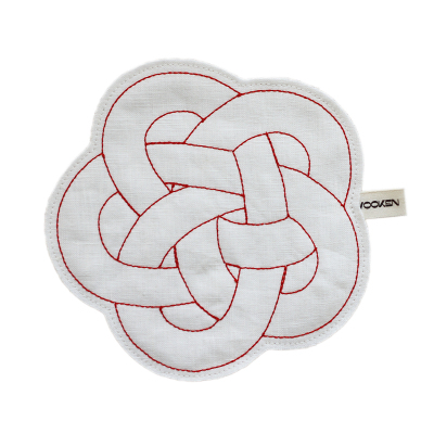 喜气3层茶杯垫隔热中国结