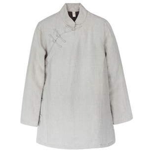 古石后原创布衣棉服女款冬季加厚中式立领盘扣斜襟中长款保暖棉袄