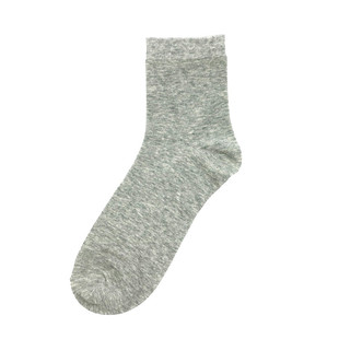 三叶竹男士竹棉袜子四季秋冬款纯棉纯色袜运动中高筒防臭男袜包邮