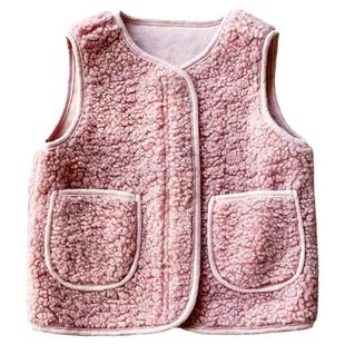 品牌儿童马甲颗粒羊绒秋春款外穿坎肩洋气男女童保暖背心中童外套