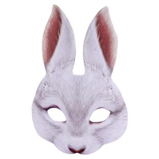 万圣节脸罩兔子老虎猪雄鹰动物面具头套搞怪半脸面罩亲子表演道具