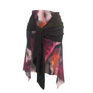 ZS落霞 拉丁舞裙不规则练习开叉成人女跳舞裙伦巴舞蹈练功服 L610