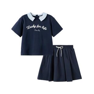 巴拉巴拉女童短袖套装儿童中大童2026新款春夏舒适百搭洋气