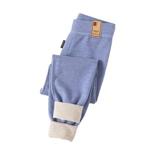 蚕丝羊毛儿童保暖裤男童打底裤加厚秋裤加绒线裤中大女童校服神裤