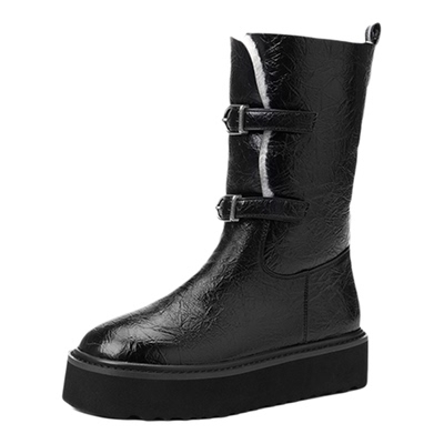 4cm厚底中筒雪地靴女东北大棉鞋