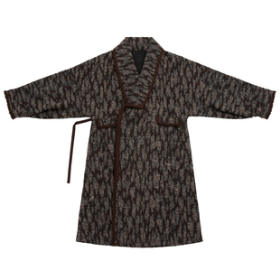 谜阿凰【山续】改良汉服上衣毛呢长款外套宽松冬保暖女汉元素大衣