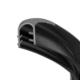 U型带翅钢带复合密封条高翅防水橡胶条自夹紧式骨架h包边条卡槽条