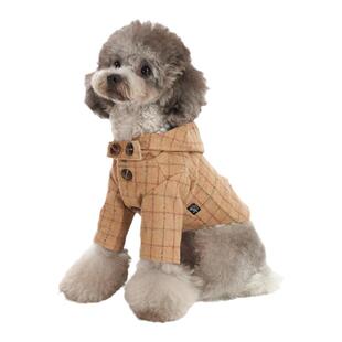 Sniff宠物狗狗猫咪秋冬装学院风羊毛呢大衣泰迪比熊中小型犬衣服