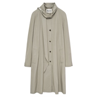 RODERIC WONG 26春夏新款 设计师品牌 铜氨棉围巾造型风衣SOLSOL