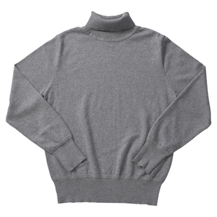 柴米高领修身纯棉毛衣男士新款纯色秋冬打底百搭美式复古2023高端