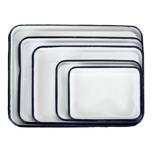 加厚搪瓷托盘方盘 实验室用消毒盘 带盖白色瓷 长方形金属托化工耐酸耐碱 25*30 30*40 35*50多种规格 搪瓷杯