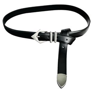 女潮款时髦街头风腰带配低腰裤半裙二层牛皮皮带辣妹穿搭裤带配饰