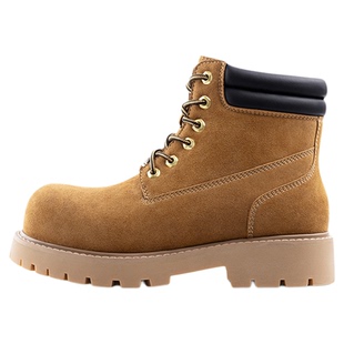 MRA沙漠棕工装靴男圆头大头高帮德比鞋厚底增高马丁户外大黄靴冬