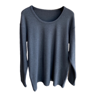 AMR UU◆好穿到爆～时髦U领保暖双面绒白色加绒打底衫女秋冬新款