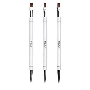 gaoy戈雅日式双头美甲建构笔指甲彩绘拉线笔圆头光疗笔刷套装工具