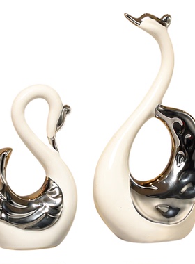 天鹅创意摆件轻奢高档高级感家居现代工艺品客厅酒柜电视柜装饰品