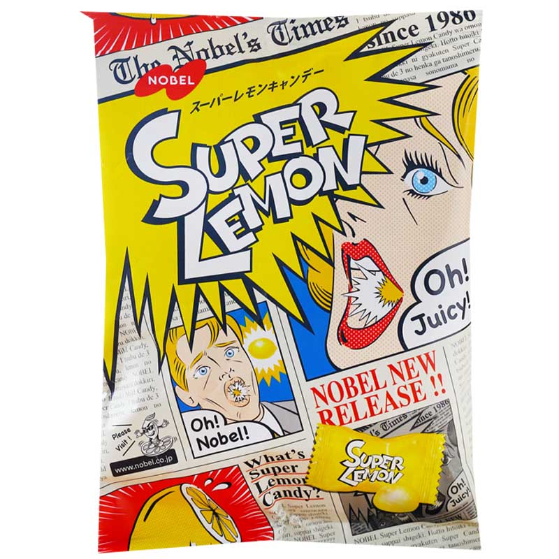 诺贝尔超酸糖superlemon酸糖零食日本nobel尖叫酸酸糖柠檬硬糖果