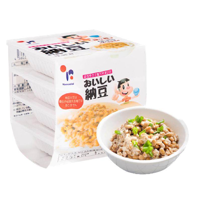 日本原装进口即食拉丝纳豆4盒/组山大北海道进口小粒发酵纳豆包邮