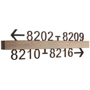 酒店发光客房门号索引牌民宿公寓房间号码牌箭头指引牌走廊过道包厢号LED灯指示牌房号导向牌实木标识牌定制