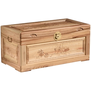 香樟木箱子全香樟木实木婚嫁箱衣箱字画书画箱储物仿古收藏箱