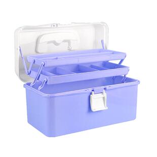 加高款美术工具箱大容量收纳箱美术生专用三层多功能双层透明素描铅笔盒儿童手提便携文具盒小学生桌面收纳盒