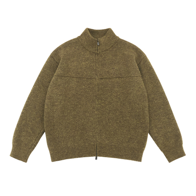 半高领羊毛开衫针织毛衣男冬季加厚保暖慵懒男款内搭外套2025新款