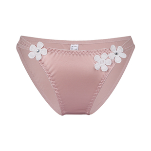 花香自来*日系性感少女花朵刺绣内裤情调火辣冰丝纯欲无痕三角裤