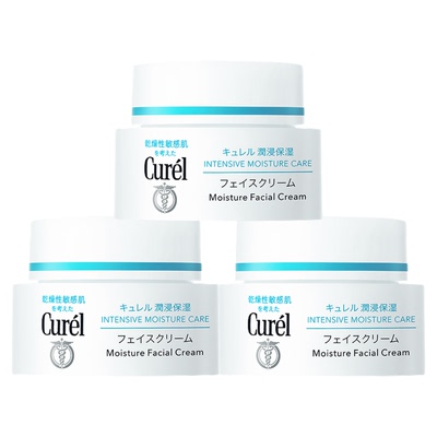 curel珂润润浸保湿滋润乳霜40g*3