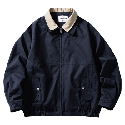 BROMAD复古假两件翻领哈灵顿夹克